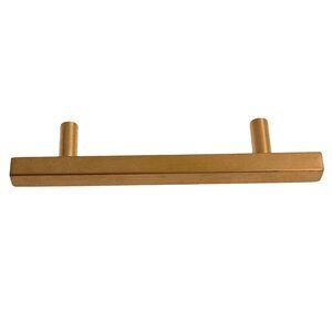 Brushed Gold Cabinet Bar Pull Set of 4 Drawer T Bar Modern Sleek Rectangular 6.5
